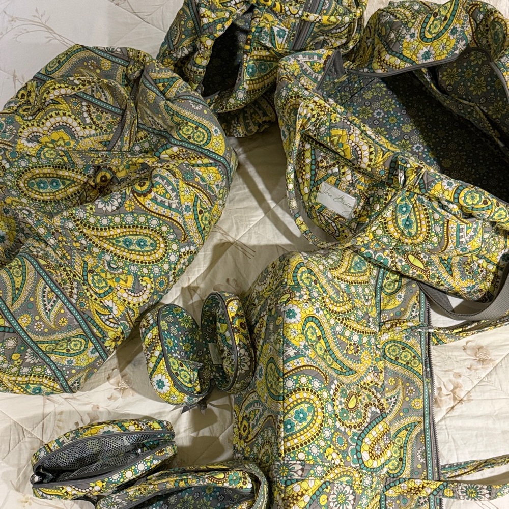 Vera Bradley Paisley Travel Bags - Yellow and Green